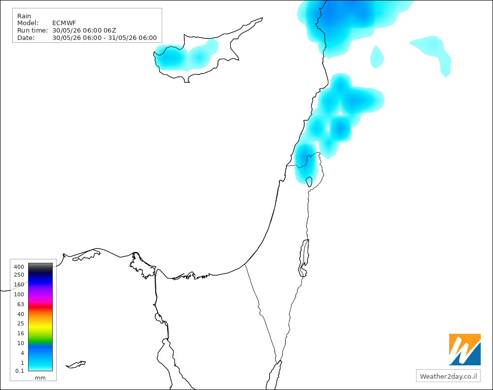מפת תחזית מזג אוויר