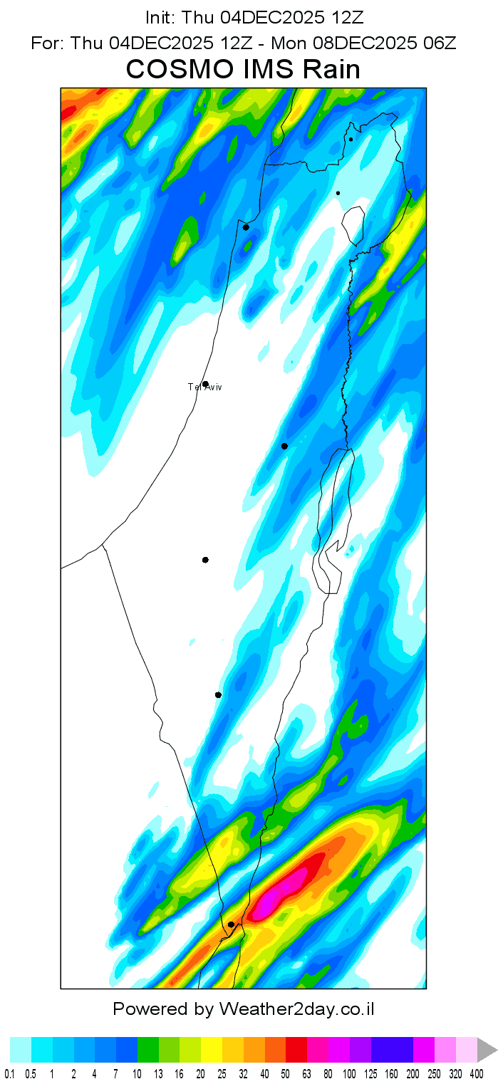 משקעים COSMO 3 ימים
