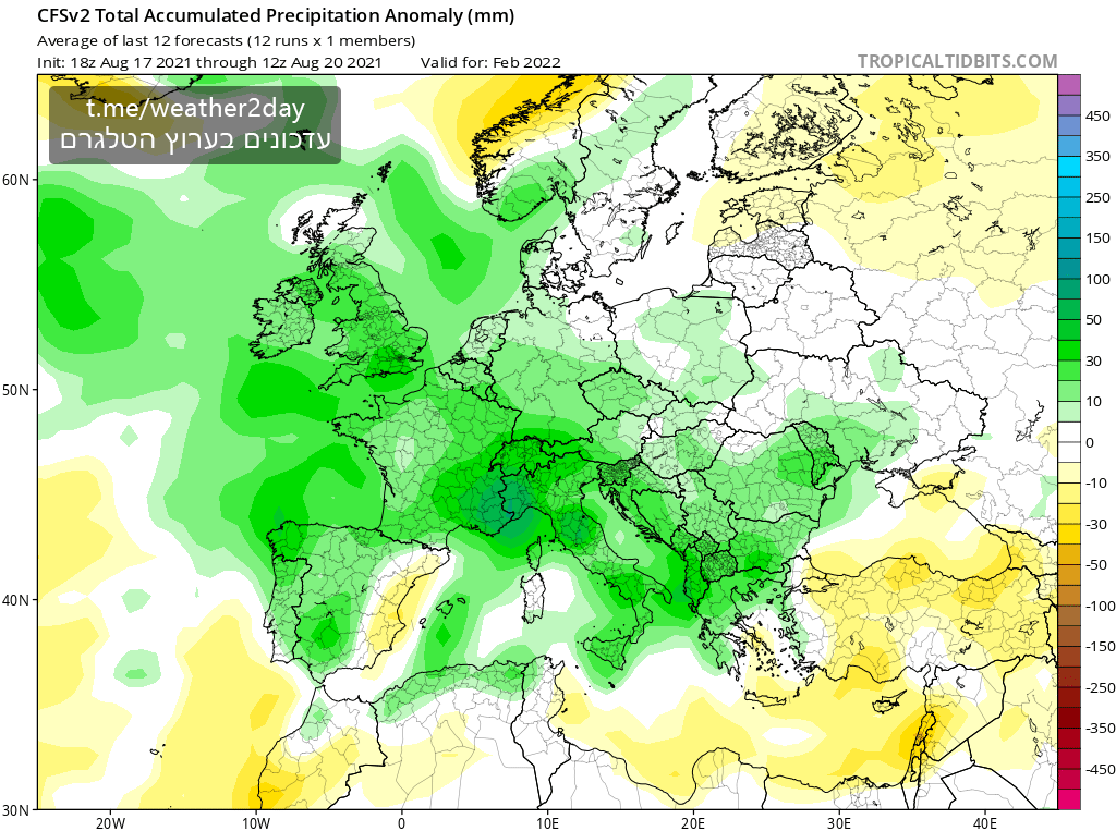 תחזית עונתית פברואר 2022