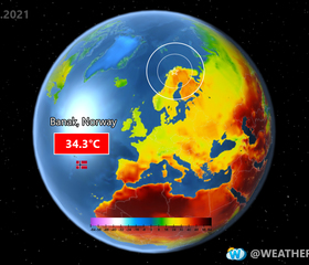 גל חום בצפון אירופה: שיא טמפרטורה נשבר בקו רוחב 70° צפון