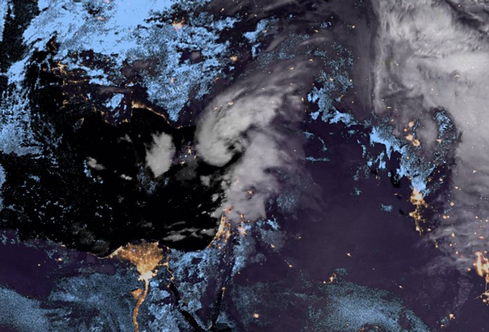 ציקלון חוץ טרופי מול חופי לבנון וסוריה