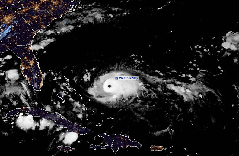 Hurricane dorian category 4 satellite image