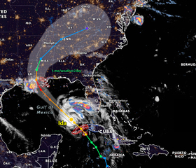 הוריקן "אידה" (Ida) בדרכה לחופי לואיזיאנה וניו-אורלינס, תכה ביבשה בדרגה 4