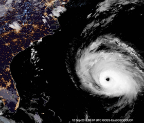 עדכון: הוריקן פלורנס צפוי לפגוע בצפון קרוליינה החל מיום חמישי, 13 בספטמבר