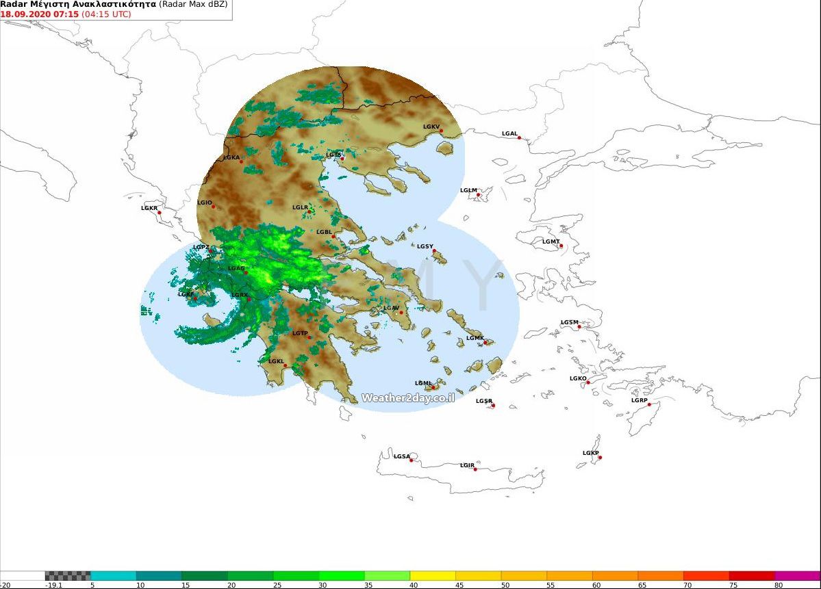 מכ"ם גשם יוון במהלך מדיקן